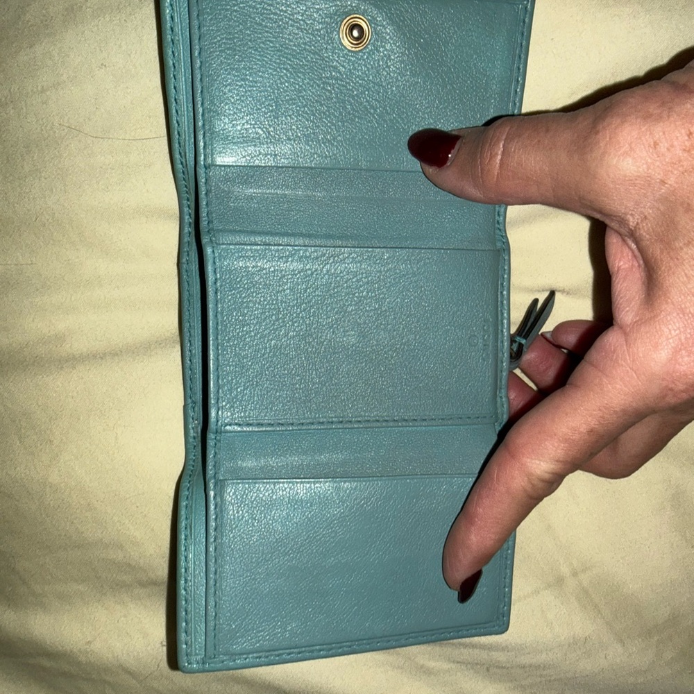 Gucci Teal Leather Wallet with Bamboo Accent - Picture 10 of 10